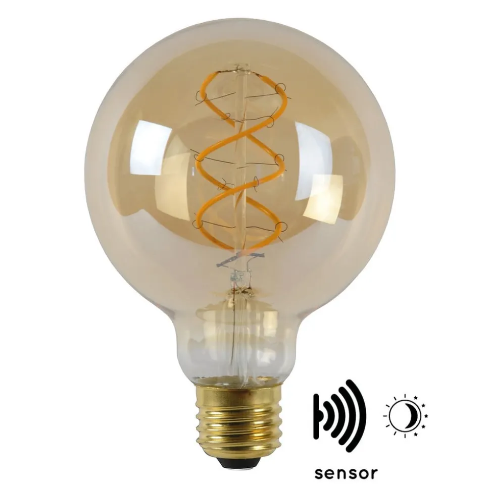 LED lamp E27 Globe 4W 2.200K amber sensor
