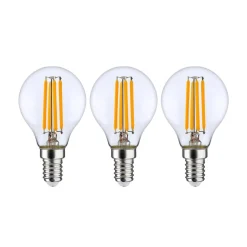 LED lamp E14 P45, 4W, helder, 2.700K, dimbaar, set van 3