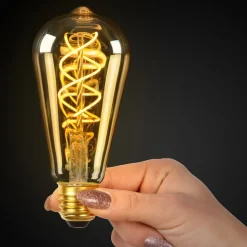 LED lamp E27 ST64 4W 2.200K amber met sensor