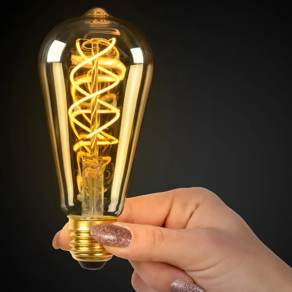 LED lamp E27 ST64 4W 2.200K amber met sensor