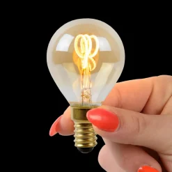 LED lamp E14 3W druppel amber 2.200K dimbaar