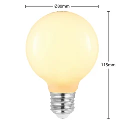 LED lamp E27 8W G80 2.700K dimbaar, opaal