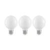 LED lamp E27 8W G80 2.700K dimbaar, opaal, set van 3