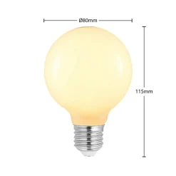 LED lamp E27 8W G80 2.700K dimbaar, opaal, set van 3