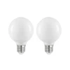 LED lamp E27 8W G80 2.700K dimbaar, opaal, set van 2