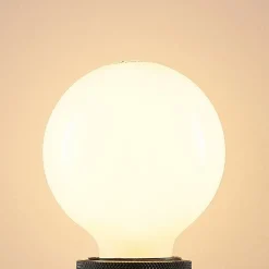 LED lamp E27 8W G80 2.700K dimbaar, opaal, set van 2