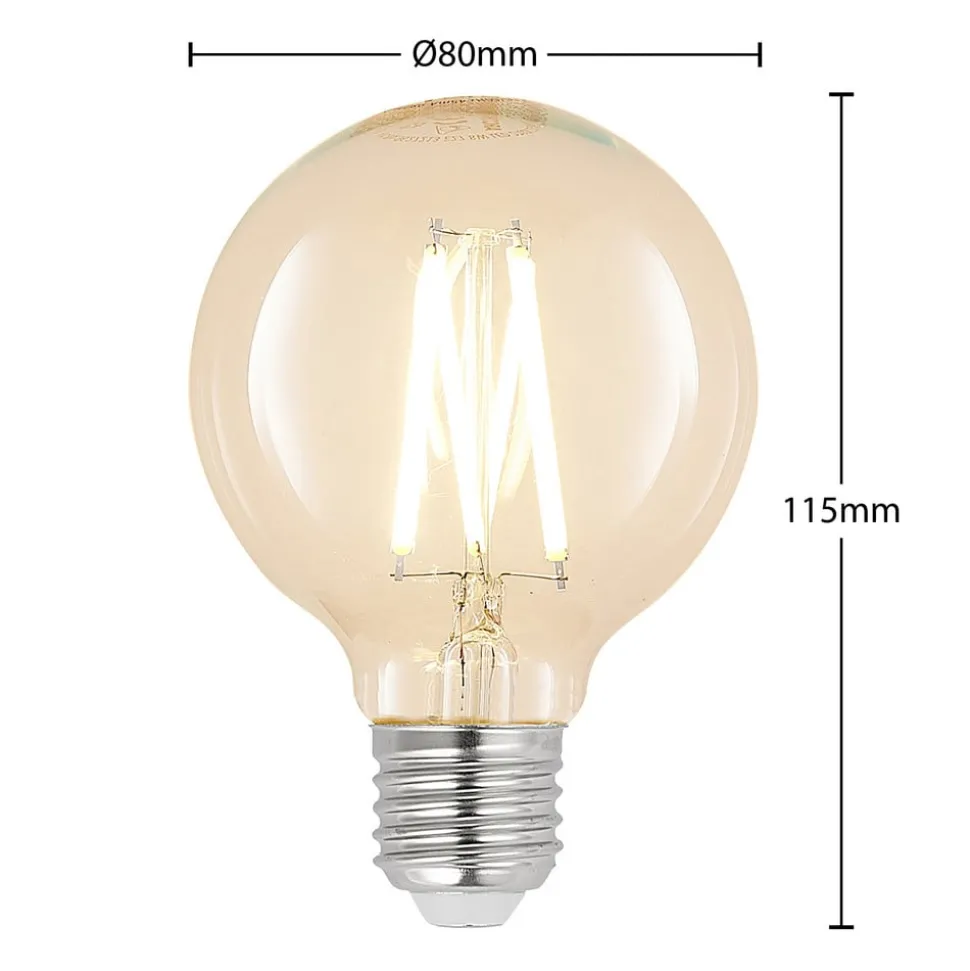 LED lamp E27 8W G80 2.700K filament dimbaar helder