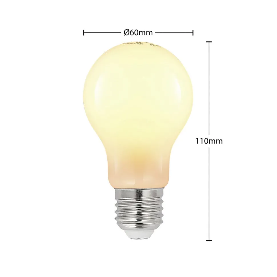 LED lamp E27 4W 2.700K dimbaar, opaal 2 per set