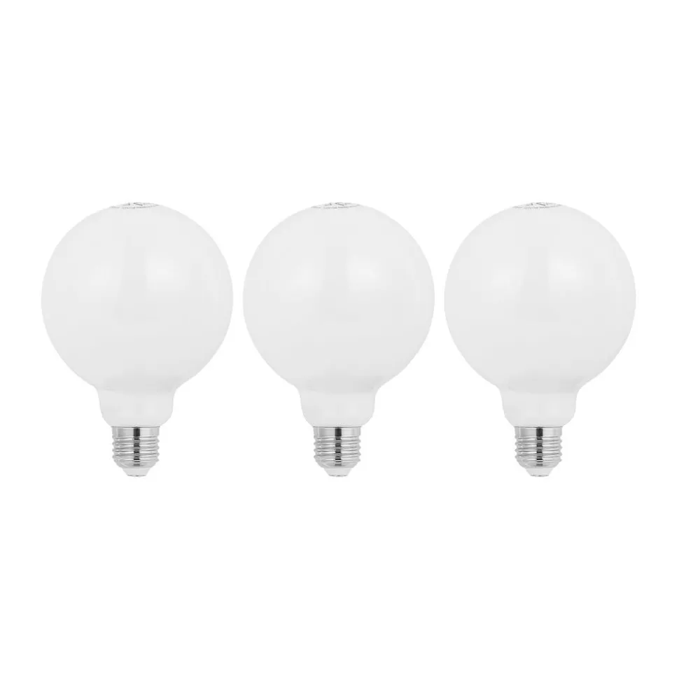 LED lamp E27 8W 2.700K G95 bol dimbaar opaal per 3