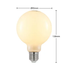 LED lamp E27 4W 2.700K G95 bol dimbaar opaal per 3