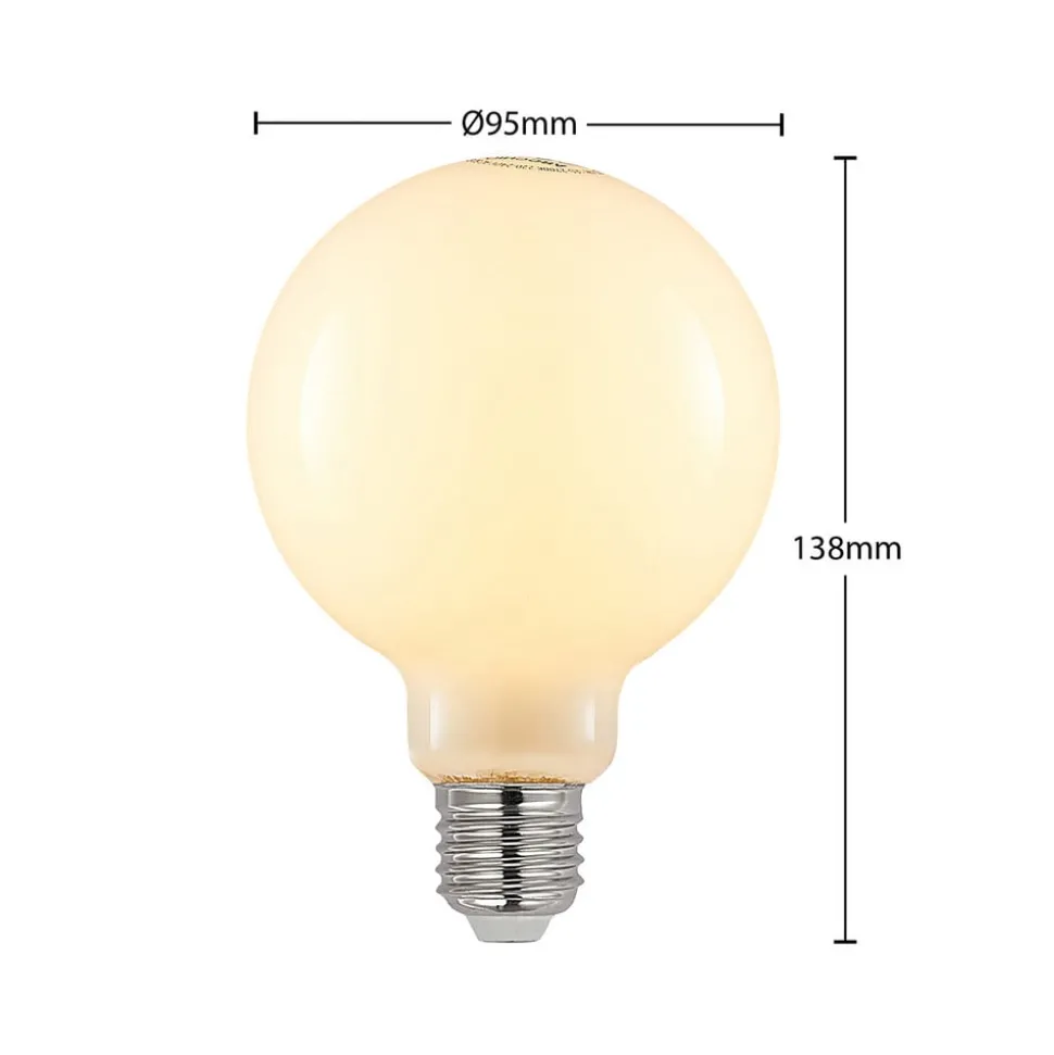 LED lamp E27 4W 2.700K G95 bol dimbaar opaal per 3