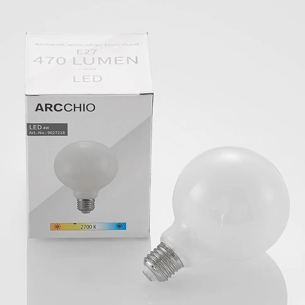 LED lamp E27 4W 2.700K G95 bol dimbaar opaal per 3