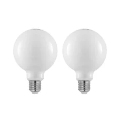 LED lamp E27 4W 2.700K G95 bol dimbaar opaal per 2