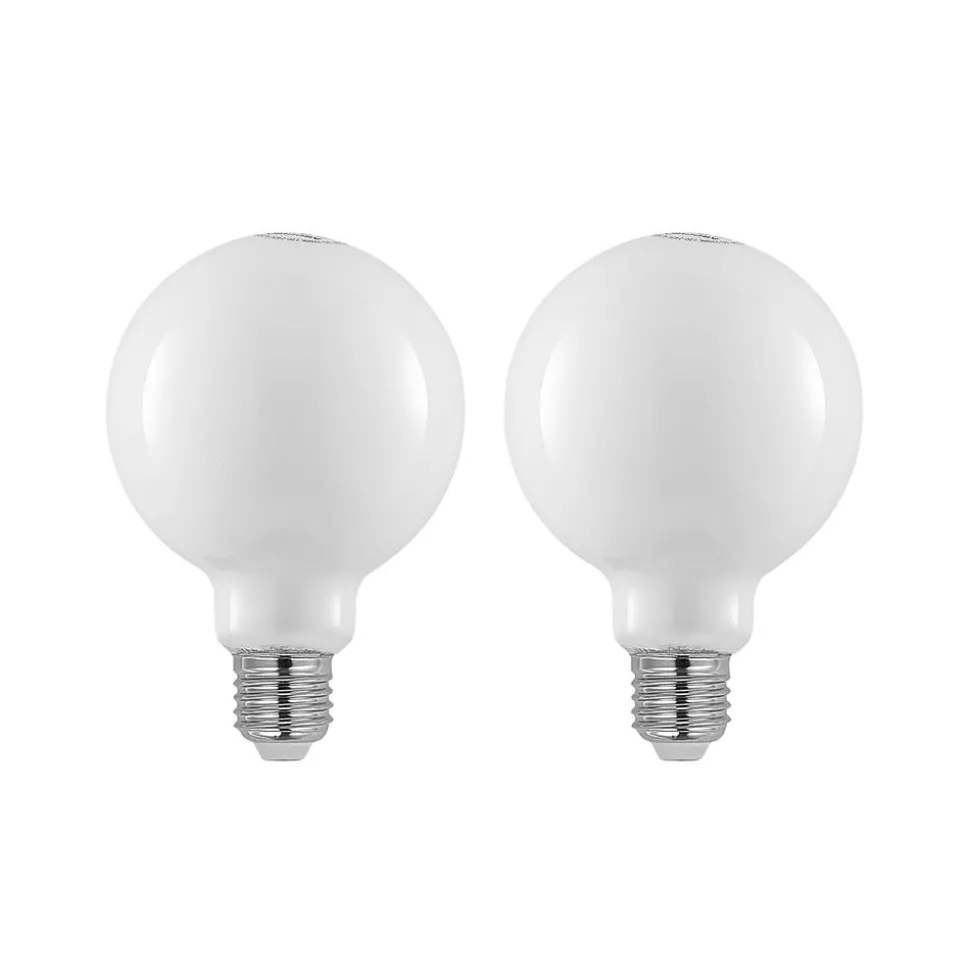 LED lamp E27 4W 2.700K G95 bol dimbaar opaal per 2