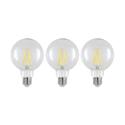 LED lamp E27 8W 2.700K G95 bol helder 3 per set