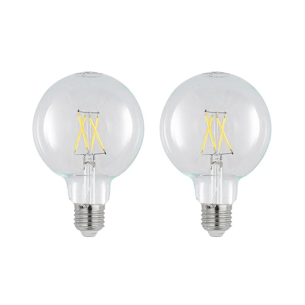 LED lamp E27 4W 2.700K G95 bol helder 2 per set