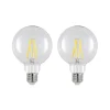 LED lamp E27 8W 2.700K G95 bol helder 2 per set