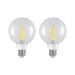 LED lamp E27 8W 2.700K G95 bol helder 2 per set
