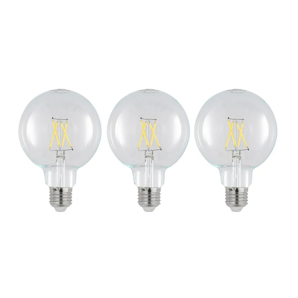 LED lamp E27 4W 2.700K G95 bol helder 3 per set