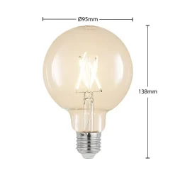 LED lamp E27 4W 2.700K G95 bol helder 3 per set