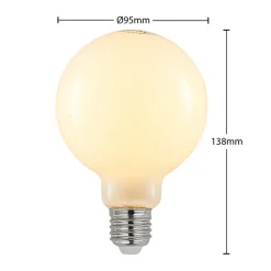 LED lamp E27 4W 2.700K G95 bollamp dimbaar, opaal