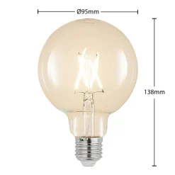 LED lamp E27 4W 2.700K G95 bollamp filament