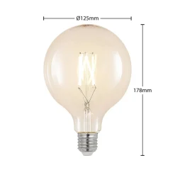 LED lamp E27 6W 2.700K G125 bollamp filament