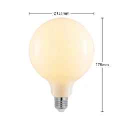 LED lamp E27 6W 2.700K G125 bollamp dimbaar, opaal