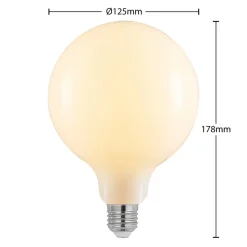 LED lamp E27 8W 2.700K G125 bollamp dimbaar, opaal
