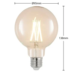 LED lamp E27 8W 2.700K G95 bollamp filament