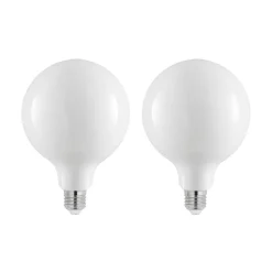 LED lamp E27 8W 2.700K G125 dimbaar opaal 2/set