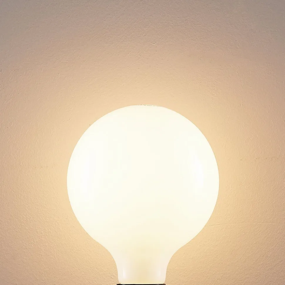 LED lamp E27 8W 2.700K G125 dimbaar opaal 2/set