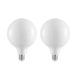 LED lamp E27 6W 2.700K G125 dimbaar opaal 2/set