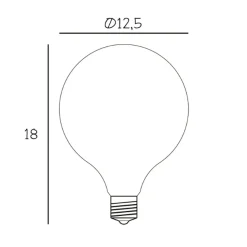 LED lamp Globe, E27, Ø 12,5 cm, mat, 5 W, 2.200 K