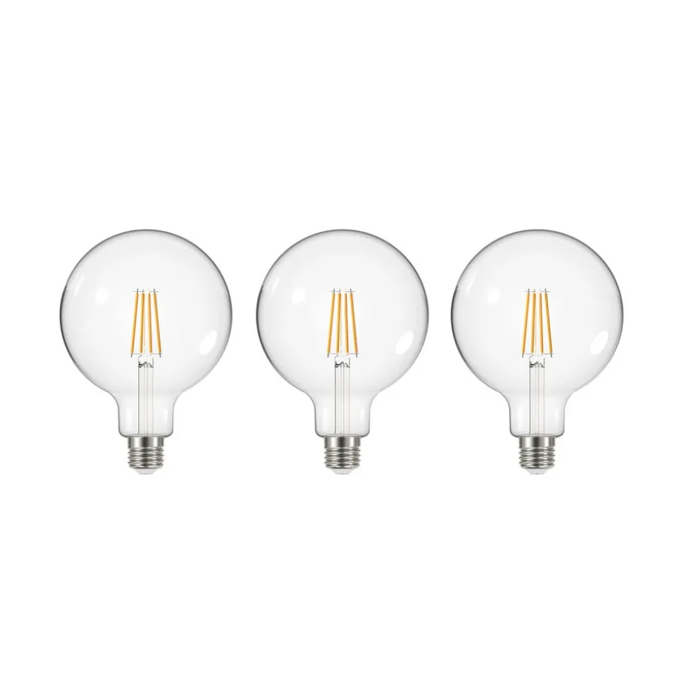 LED lamp gloeidraad helder E27 G125 3,8W 3000K 806lm 3er