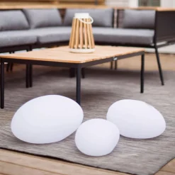 LED lamp op zonne energie Globy steenvorm 26,5 cm