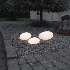 LED lamp op zonne energie Globy steenvorm 26,5 cm