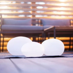 LED lamp op zonne energie Globy steenvorm 26,5 cm