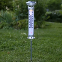 LED lamp op zonne-en Celsius, buitenthermometer
