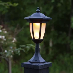 LED lamp op zonne-en Flame, 4 in 1, zwart