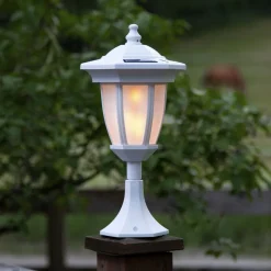 LED lamp op zonne-en Flame, 4 in 1, wit