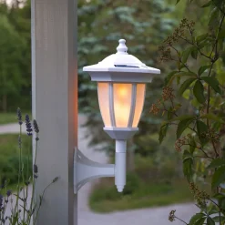 LED lamp op zonne-en Flame, 4 in 1, wit