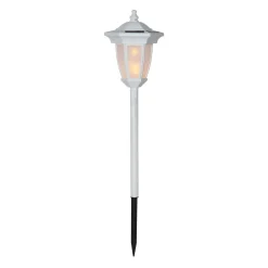 LED lamp op zonne-en Flame, 4 in 1, wit