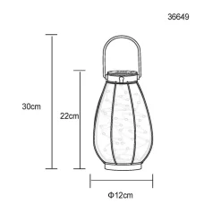 LED lamp op zonne-energie 36649, zwart, amber, metaal, kunststof
