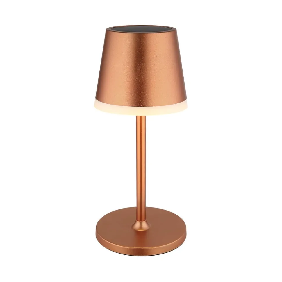 LED lamp op zonne-energie, metaal, koperkleurig, hoogte 41 cm, IP44