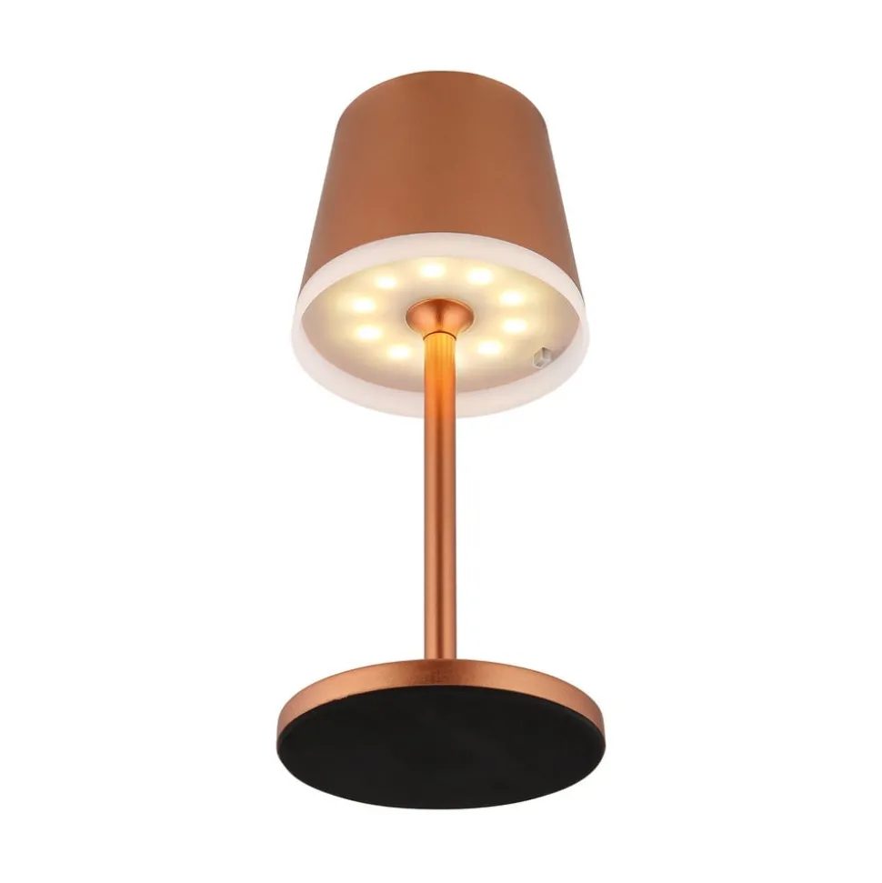 LED lamp op zonne-energie, metaal, koperkleurig, hoogte 41 cm, IP44