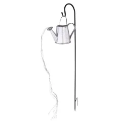 LED lamp op zonne-energie 33652, zilver, gieter, grondspies, metaal