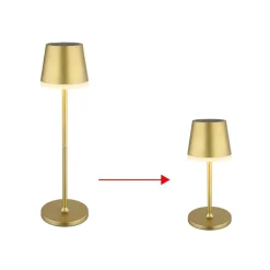 LED lamp op zonne-energie, metaal, goudkleurig, hoogte 41 cm, IP44