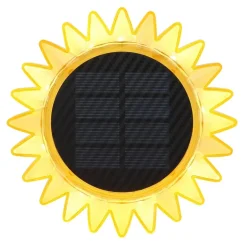 LED lamp op zonne-energie 33598 Zonnebloem Ø 13 cm, geel, kunststof