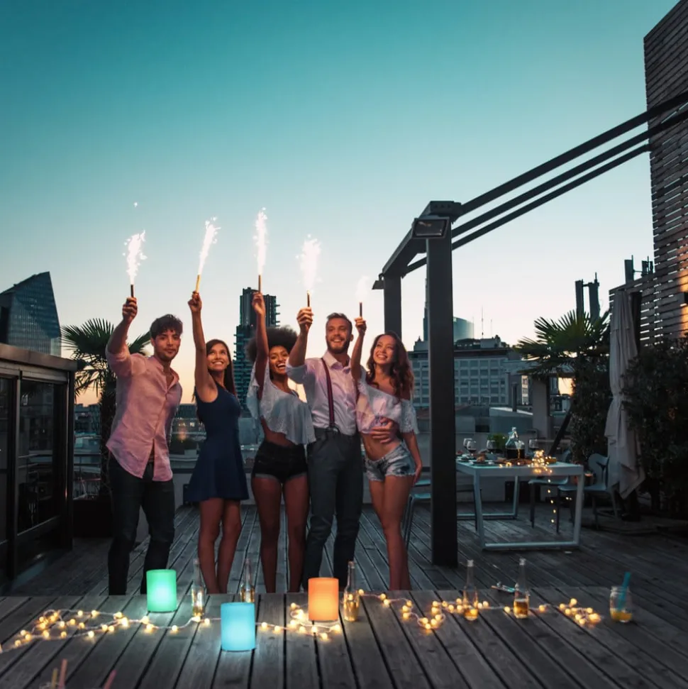 LED lamp op zonne-energie Ceppo 3000K RGB dim wit